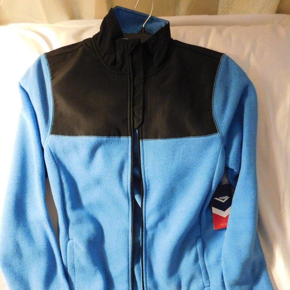 PONY Fleece Jacket Turquoise and Black Size Small NWT